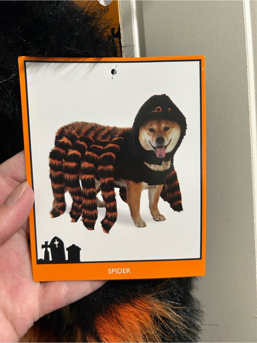 Pet Spider Costume for Dogs — Black & Orange Hooded Outfit